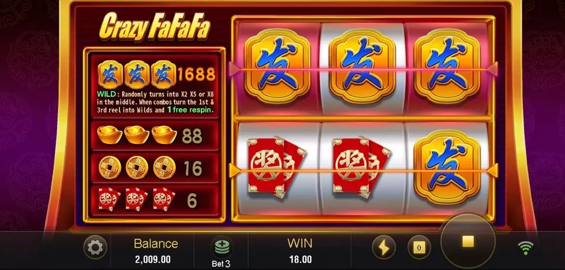 Crazy FaFaFa Slot, jogo de slot online, vitórias incríveis, diversão e entretenimento, benefícios do jogo de slot